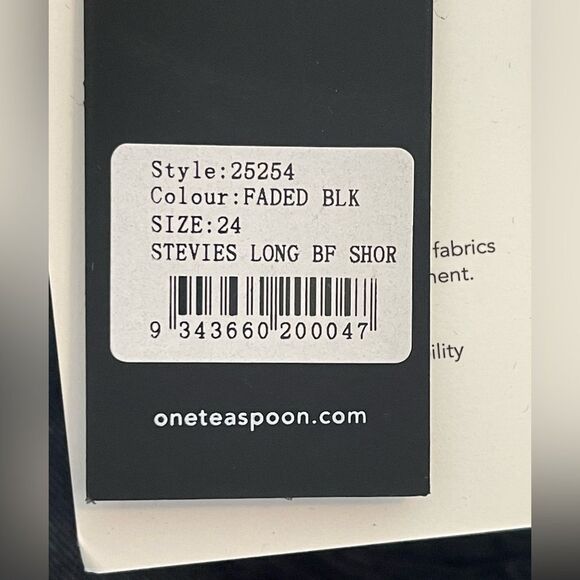 Oneteaspoon Stevie Boyfriend Jeans Shorts in black with ties on side 24 NWT - Picture 6 of 11